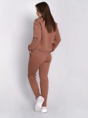 Ladies\' insulated tracksuit top and loose pants beige FI762